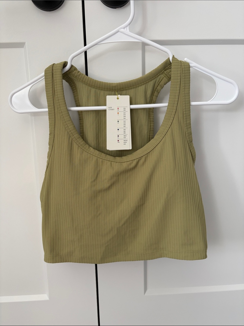 all in motion Olive Green Ribbed Racerback Crop Tank